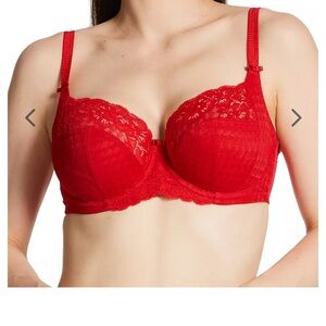 Panache Envy Red Lace Bra 30 E NWT